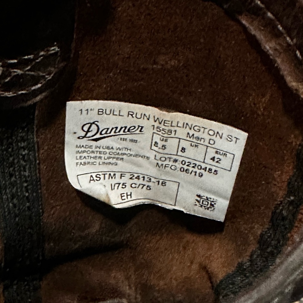 Danner (American -made, hand crafted) Safery Toe Wellington Boots